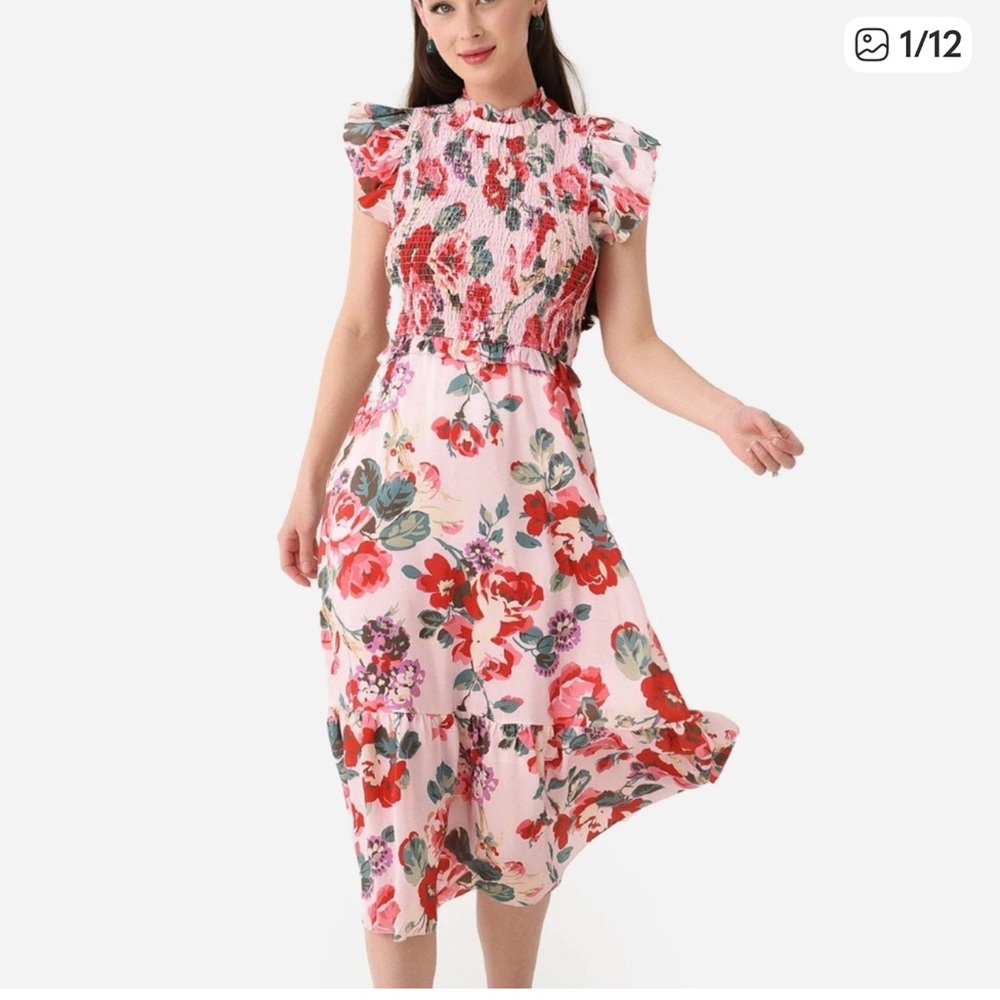 Sea Pink Floral Maxi Dress